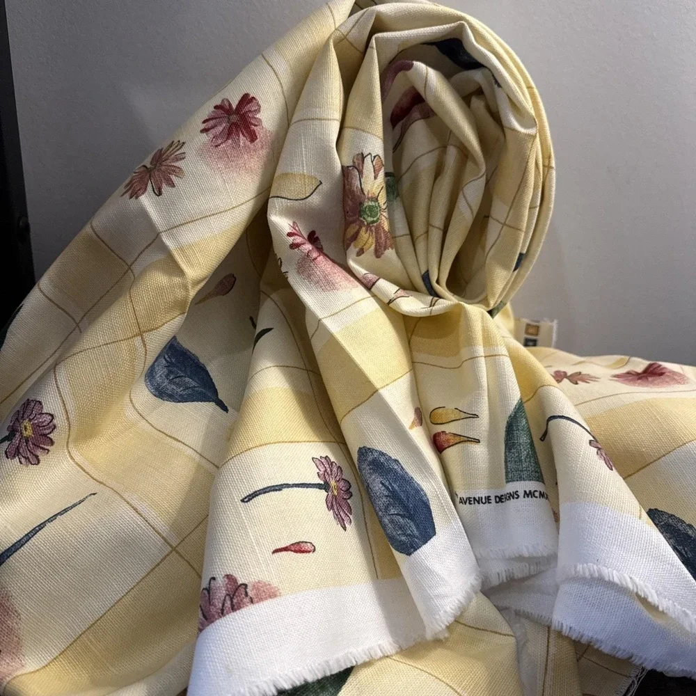 VTG Croscill Botanical 80s Home Decor Fabric Avenue Designs 3+‎ Yds NOS Yellow